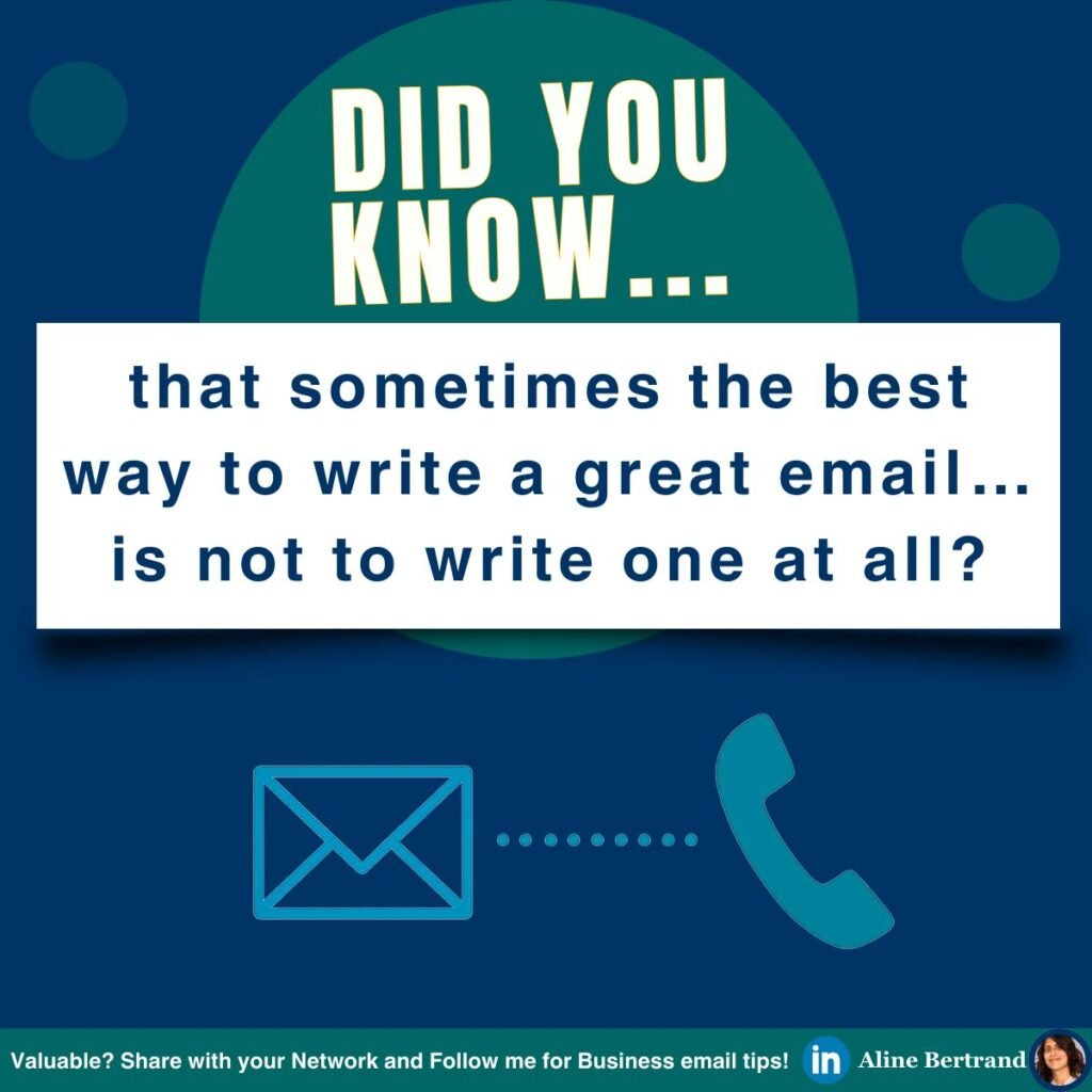 When to Call Instead of Email